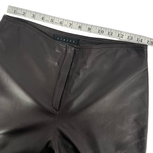Infinity Studio Brown Leather Pants Size 10 - Picture 7 of 9